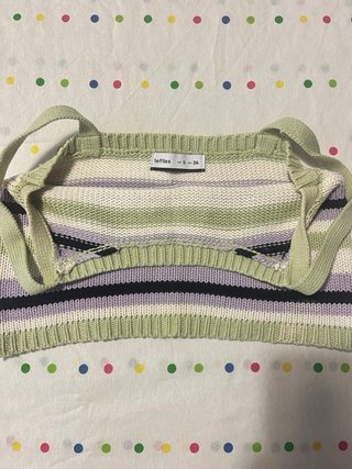 Top de punto Lefties rayas verde y lila