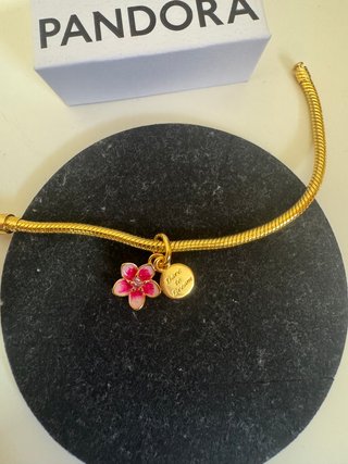 Charm Flor Rosa Vaiana Disney Dorado