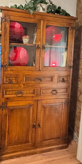 Mueble Mexicano Madera y Cristal
