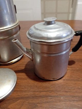 Moka napoletana e bricco latte alluminio
