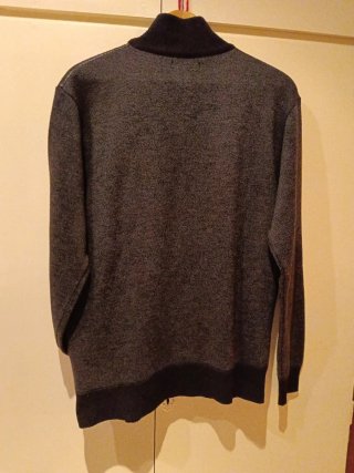 Chaqueta hombre polipiel hombros gris