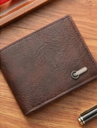 Cartera hombre piel marrón oscuro