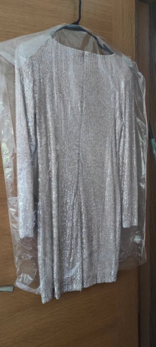 Vestido Mango lentejuelas manga larga talla M
