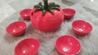 Set Ensaladera y Cuencos Cerámica Tomate