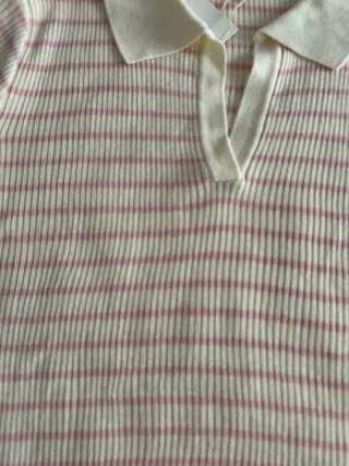 Top Maksu crudo con rayas rosas Talla Única
