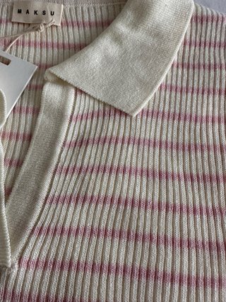 Top Maksu crudo con rayas rosas Talla Única