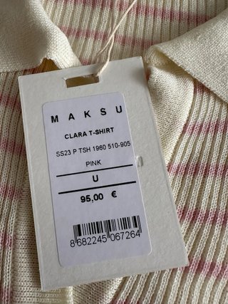 Top Maksu crudo con rayas rosas Talla Única