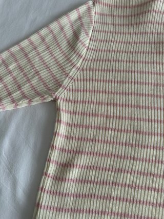 Top Maksu crudo con rayas rosas Talla Única