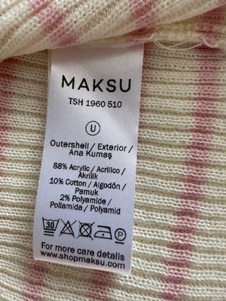 Top Maksu crudo con rayas rosas Talla Única
