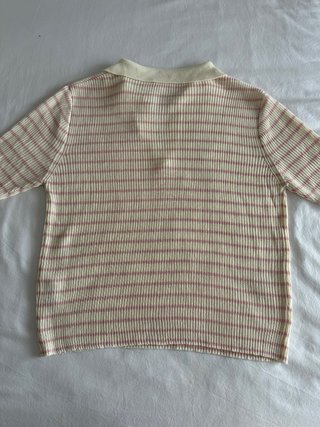 Top Maksu crudo con rayas rosas Talla Única