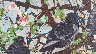Paint on canvas. Trees texture 2 (Birds and Trees)