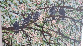 Paint on canvas. Trees texture 2 (Birds and Trees)