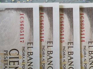 9 Banconote 100 Pesetas Spagna 1965