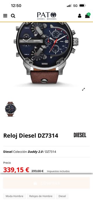 Reloj Diesel DZ7314 Negro y Marrón