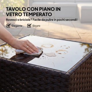 Set da Giardino 5 pz Modulare con Poggiapiedi e Ta