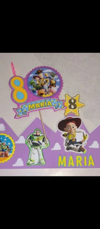 Decoración Tarta Toy Story 8 Años María