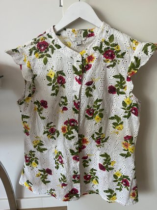 Camisa Cortefiel floral bordada