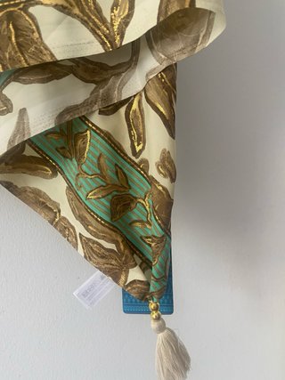 Pareo Pashmina Beige y Dorado