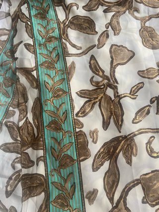 Pareo Pashmina Beige y Dorado