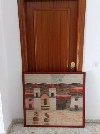 Cuadro tela cosido a mano