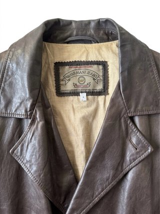Chaqueta Piel Vintage Armani Jeans 90s