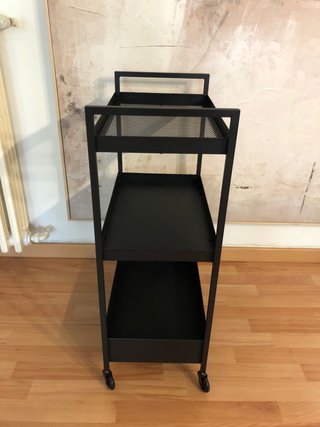 Carrito auxiliar negro 3 estantes