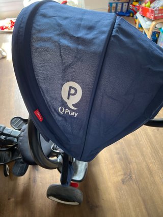Triciclo QPlay infantil azul y negro 3en1 plegable