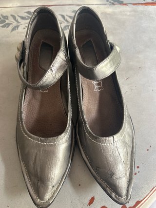 Zapatos Mary Jane Dorados/Plateados