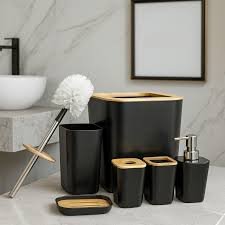 Set Accessori Bagno 6 Pezzi Effetto Bambù