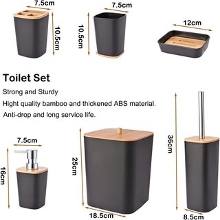 Set Accessori Bagno 6 Pezzi Effetto Bambù