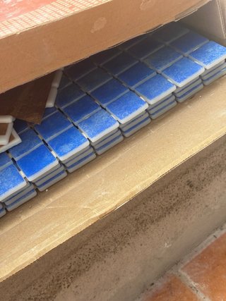 3 Paquetes Mosaico Blanco y Azul