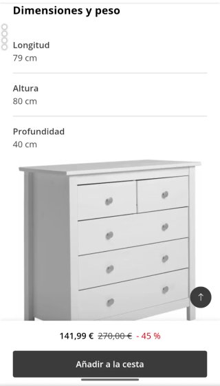 Cómoda Berna Madera Maciza Pino