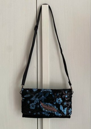 Borsa nera con paillettes Coop & Coo Fashion
