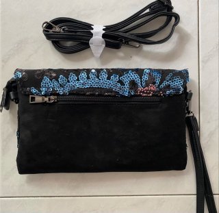 Borsa nera con paillettes Coop & Coo Fashion