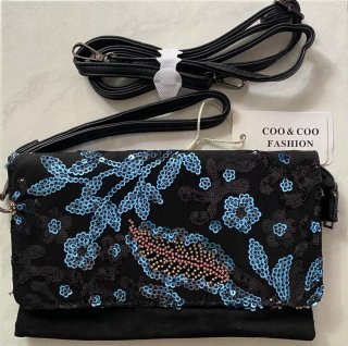 Borsa nera con paillettes Coop & Coo Fashion