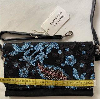 Borsa nera con paillettes Coop & Coo Fashion