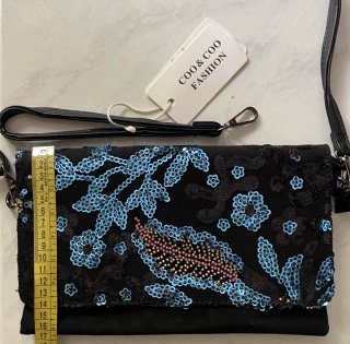Borsa nera con paillettes Coop & Coo Fashion