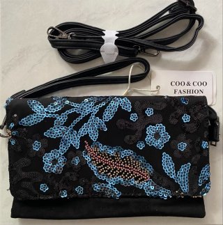 Borsa nera con paillettes Coop & Coo Fashion