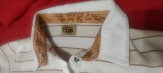 Polo Alviero Martini donna righe beige/bianco
