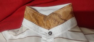 Polo Alviero Martini donna righe beige/bianco