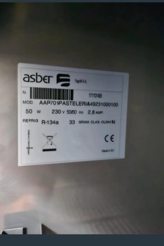 ☑️Armario Refrigerado Pastelería Asber