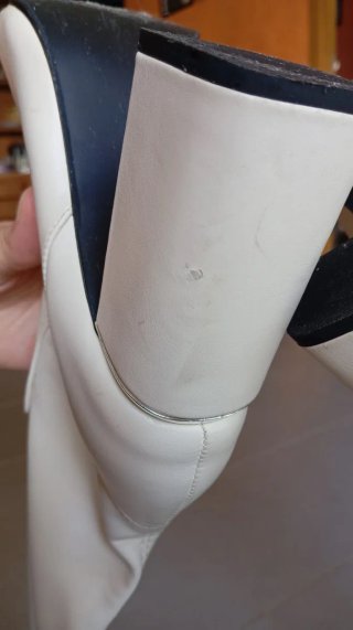Botas altas beige mujer tacón cuadrado