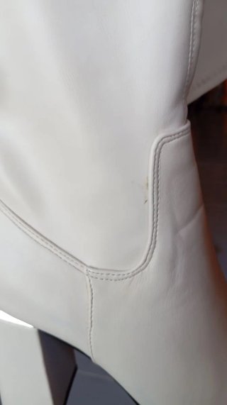 Botas altas beige mujer tacón cuadrado