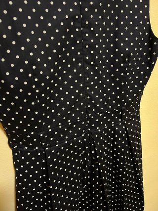 Vestido azul marino lunares corte evasé- Nuevo