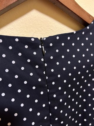 Vestido azul marino lunares corte evasé- Nuevo