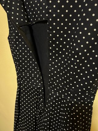 Vestido azul marino lunares corte evasé- Nuevo