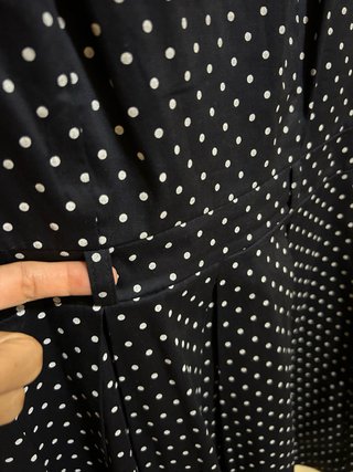 Vestido azul marino lunares corte evasé- Nuevo