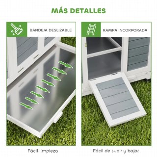 Gallinero Exterior Madera con 2 Nidos