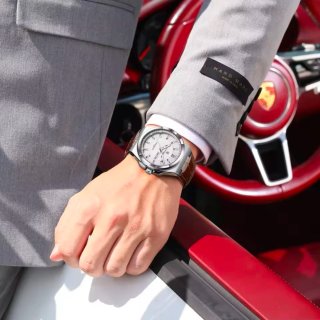 Reloj Poedagar Hombre Marrón y Plateado