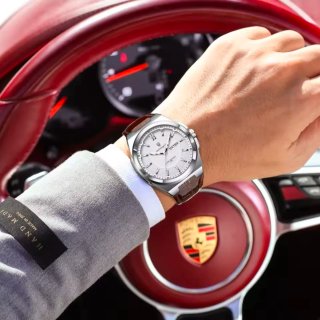 Reloj Poedagar Hombre Marrón y Plateado